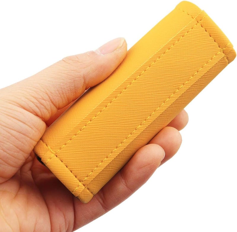 Gowraps Luggage Handle Wrap 5 Pack-Leather Luggage Handle Wraps for Suitcase/Handbag/Duffel Bag/Car Bright Luggage Identfier/Handle Covers/Grips Luggage Accessories for Travel 3.0 (Yellow) - Image 4
